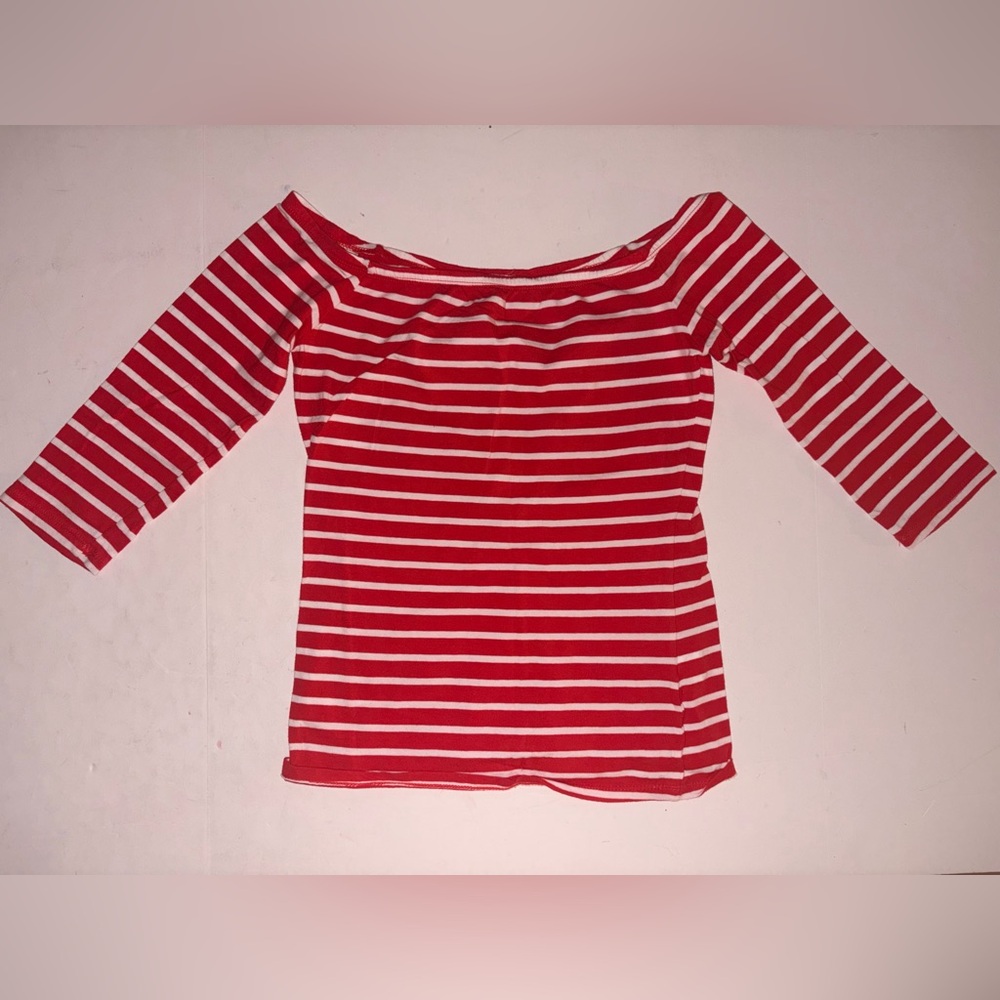 Garage size M red white striped tee